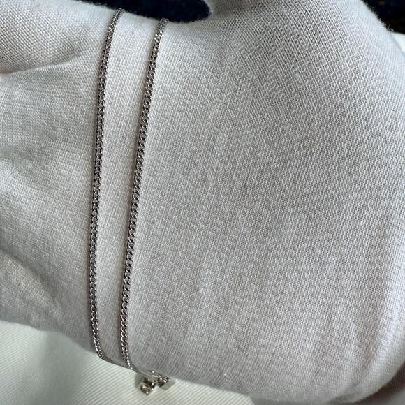 Nina Ricci Cube Pendant Necklace Rhodium Plated Pendant Swarovski Signed - Picture 5 of 9